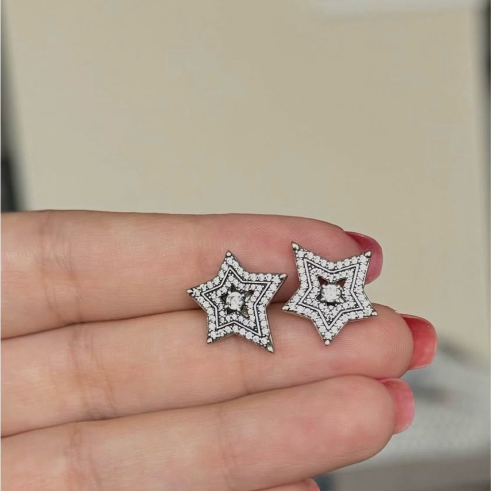 Pandora Silver Star Earrings